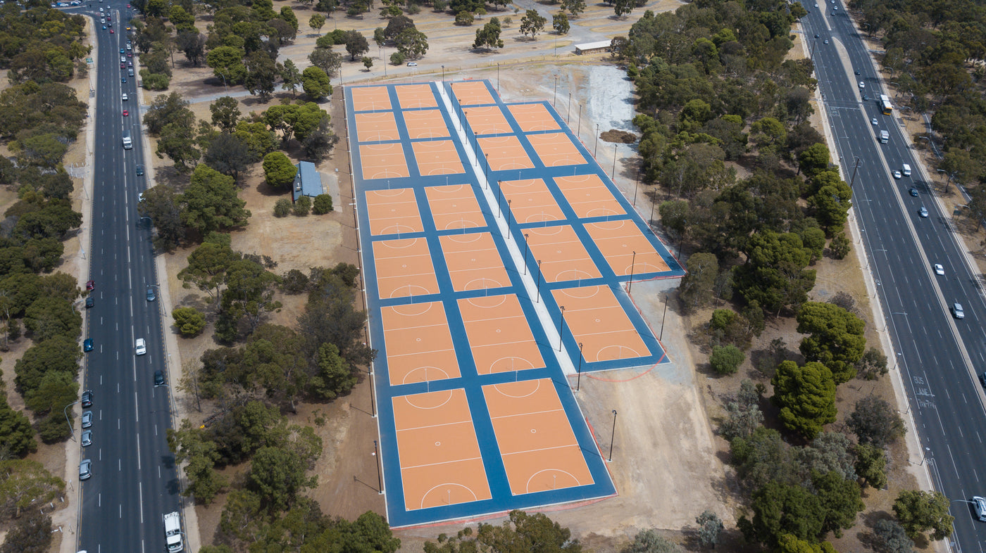 Park 22 Netball Courts - Tuff Group, Australia’s leading commercial acrylic sports & synthetic grass specialists. 