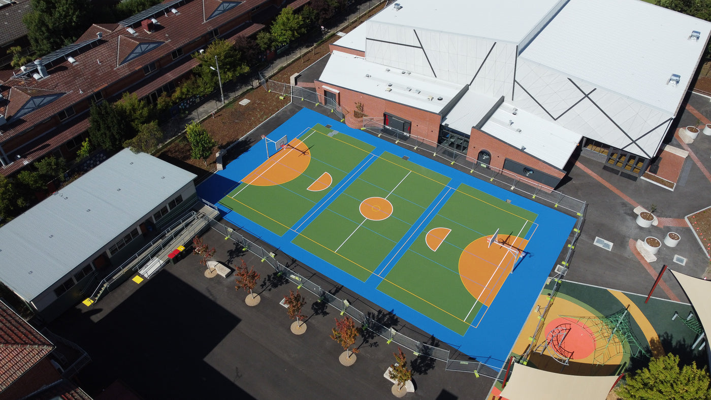 Glenhuntly Primary School - Tuff Group, Australia’s leading outdoor playground & education acrylic hardcourts sports specialists
